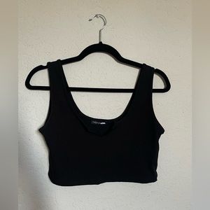 Black Cropped Tank Top